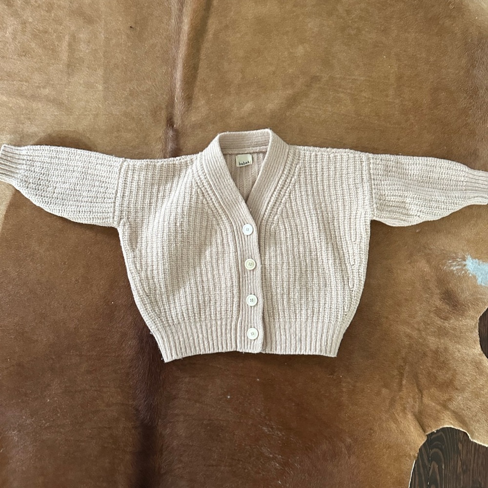 babaa wool cardigan light pink